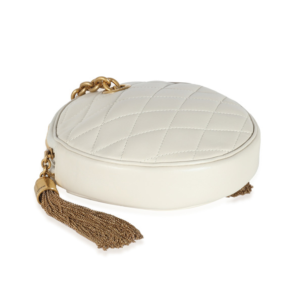 Saint Laurent Crema Soft Quilted Lambskin Le Maillon Round Tassel Chain Bag - Picture 8 of 8